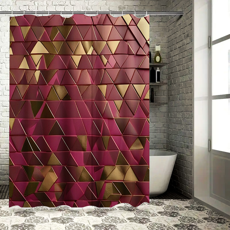 3D Printing Aliexpress - Cortina de chuveiro triangular 3D luxuosa,