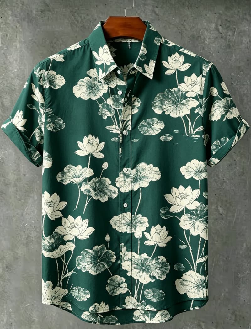 3D Printing Cancer - Camisa Casual Masculina com Estampa Floral