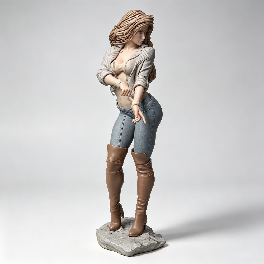 3D Printing Article - Personagem feminina realista e elegante em