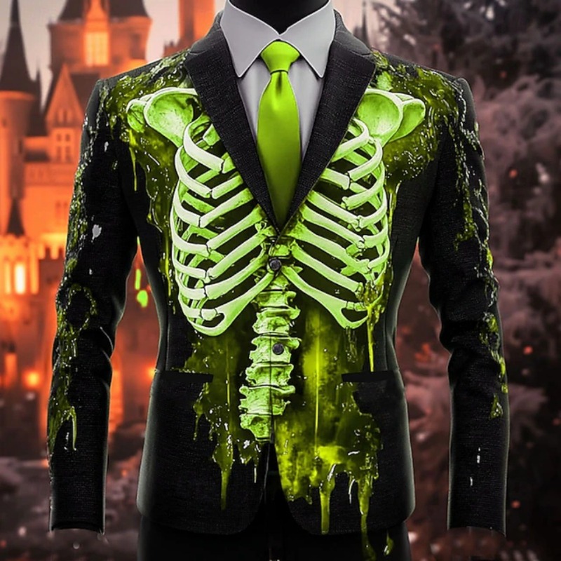 3D Printing Cancer - Blazer Masculino Gótico com Estampa 3D