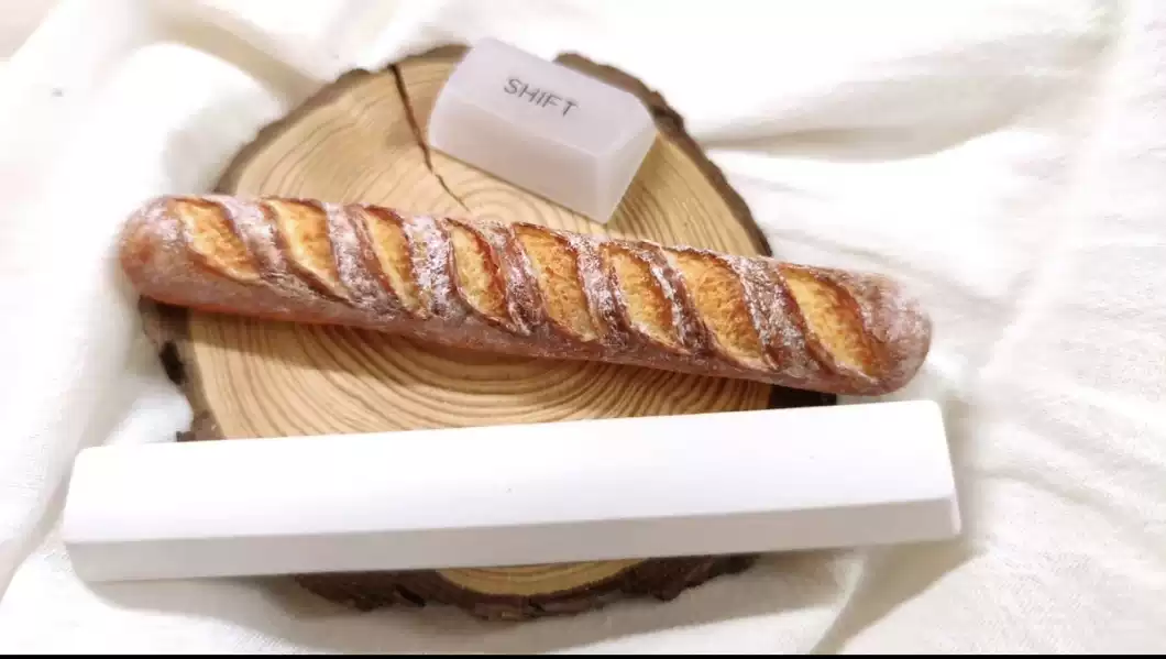 3D Printing Keyboard Keys - Keycap Baguette Food Artisan Spacebar -