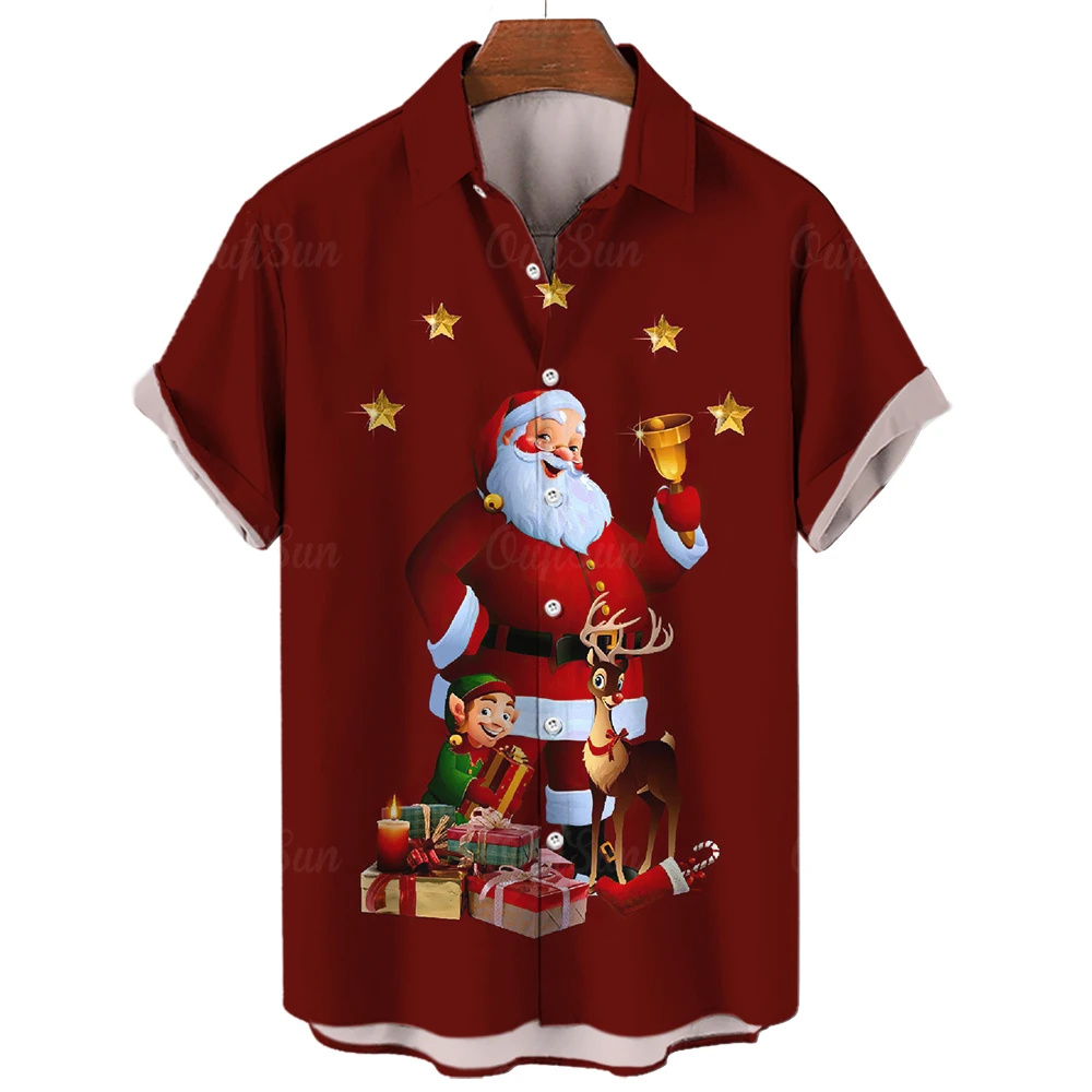3D Printing Aliexpress - Camisa masculina com impressão de Natal