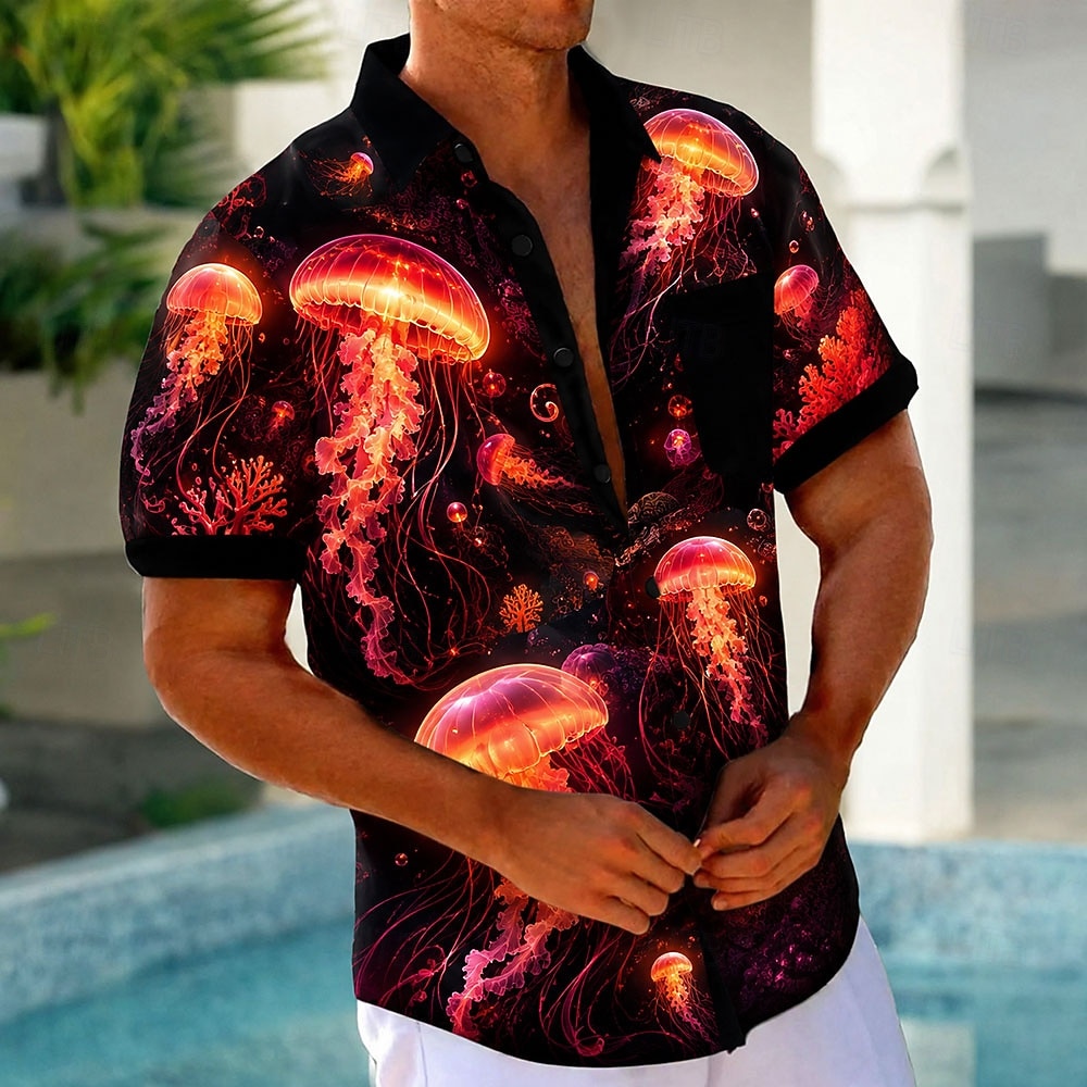 Camisa Masculina de Manga Curt - 3D Printing Cancer avaliação e preço