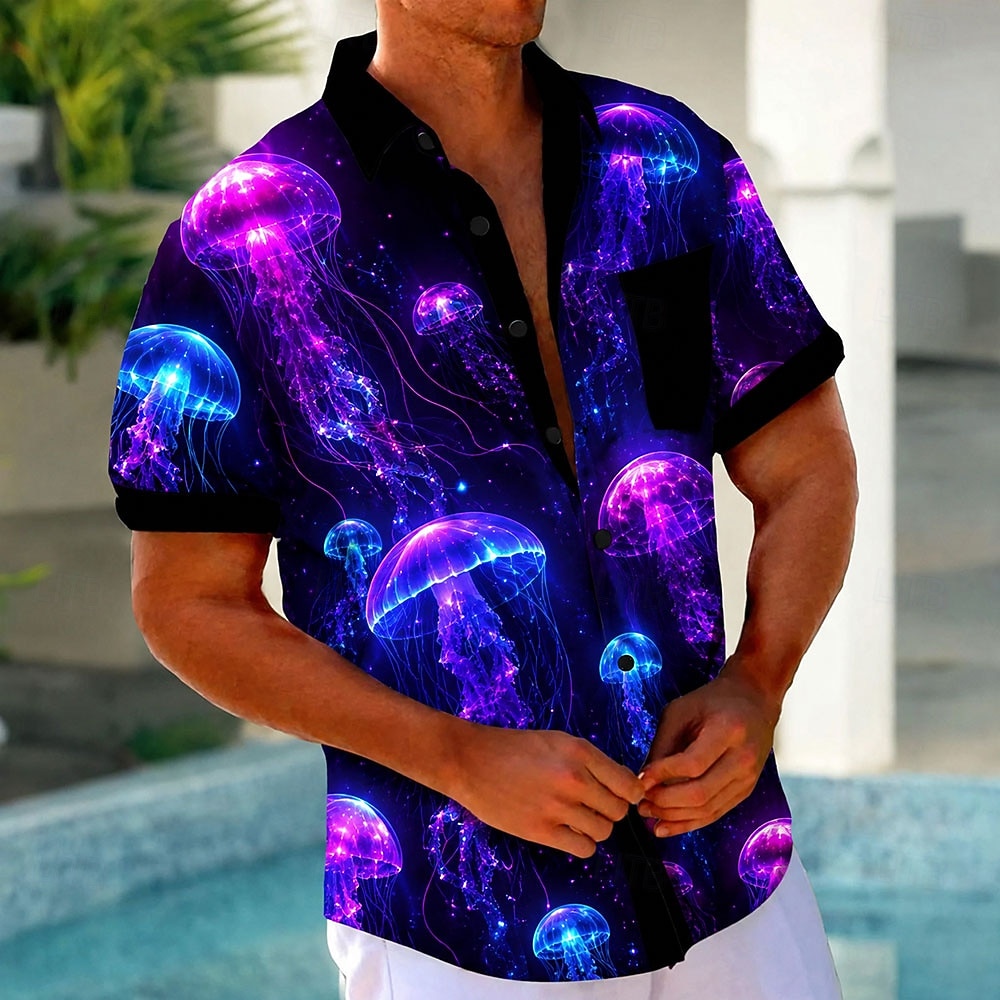 Camisa Masculina de Manga Curt - 3D Printing Cancer avaliação e preço