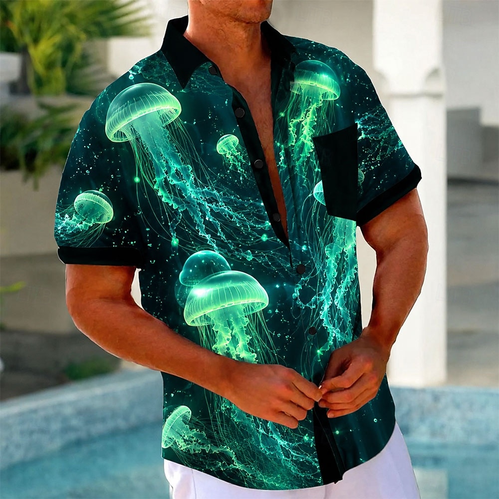 Camisa Masculina de Manga Curt - 3D Printing Cancer avaliação e preço