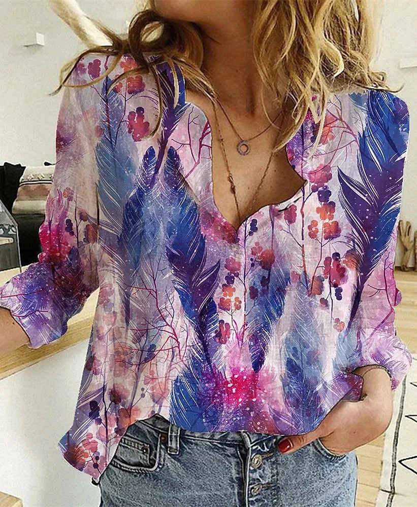 Camisa Elegante Solta para Mul - 3D Printing Cancer avaliação e preço