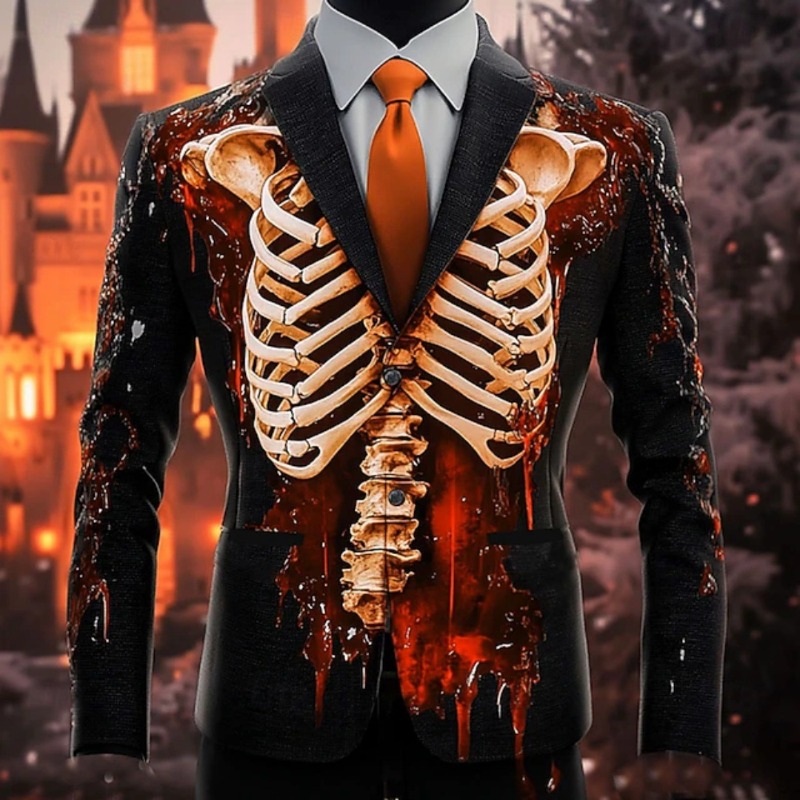 Blazer Masculino Gótico com Es - 3D Printing Cancer avaliação e preço