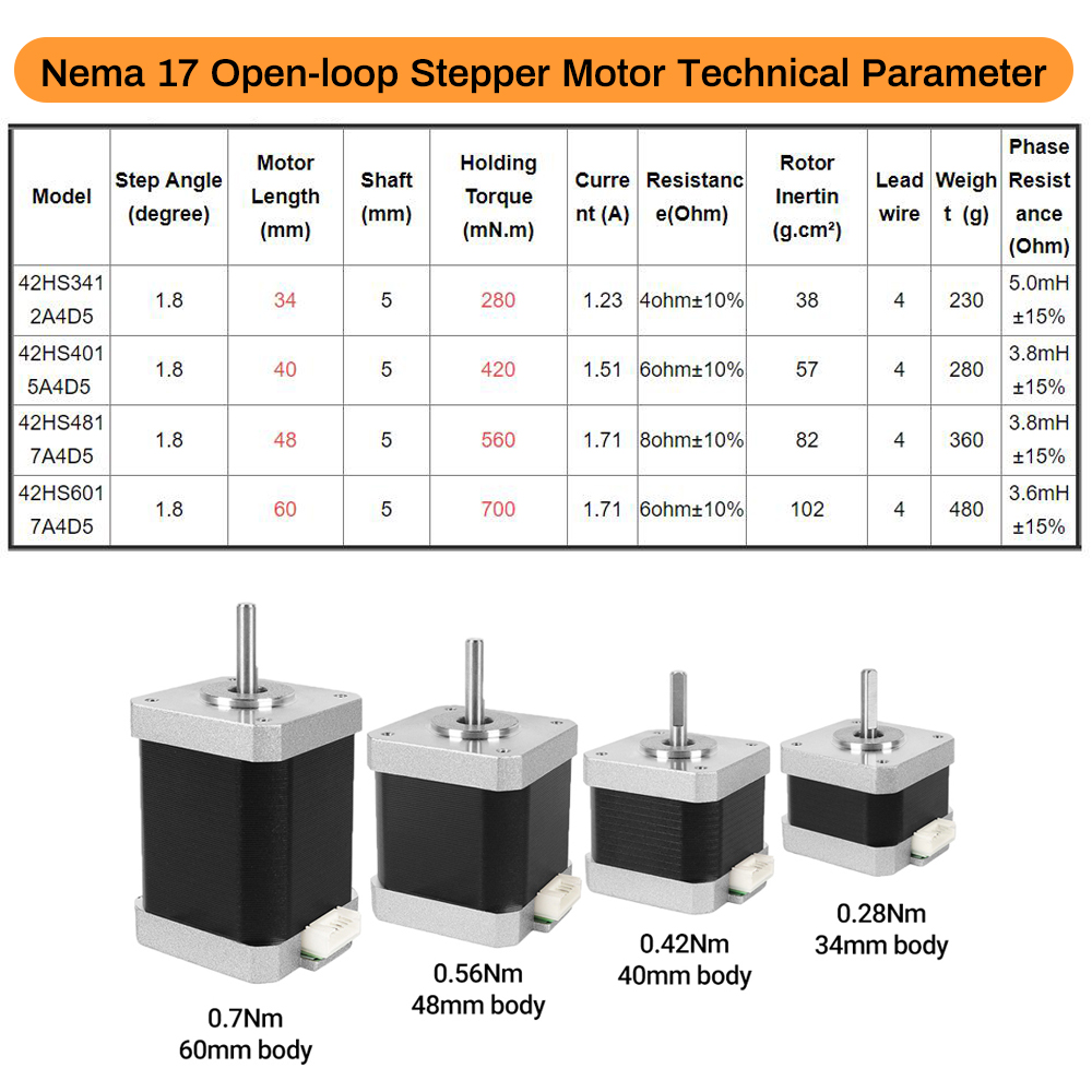 Motor de Passo Nema17 42 com 4 - 3D Printing Robot avaliação e preço