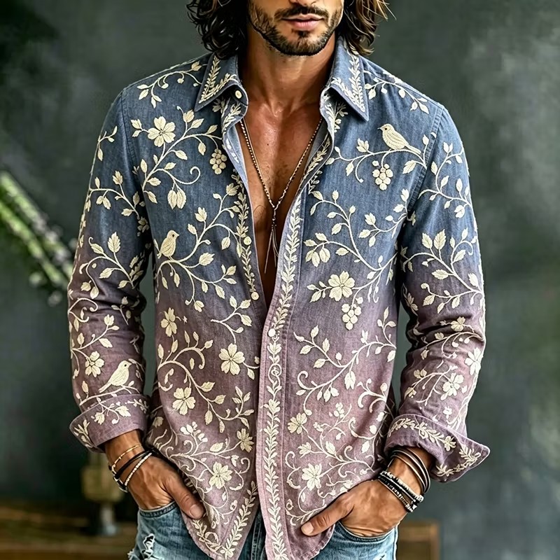 Camisa Masculina Estilo Chinês - 3D Printing Cancer avaliação e preço